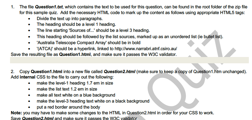 1. The file Question 1.txt, which contains the text to be used for this question, can be found in the root folder of the zip