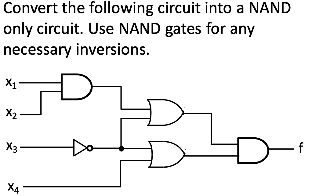 Solved Convert the following circuit into a NAND only | Chegg.com