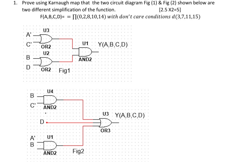 Prove using Karnaugh map that the two circuit diagram | Chegg.com