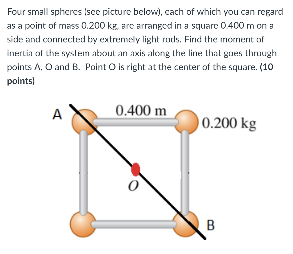 Solved Four small spheres (see picture below), each of which