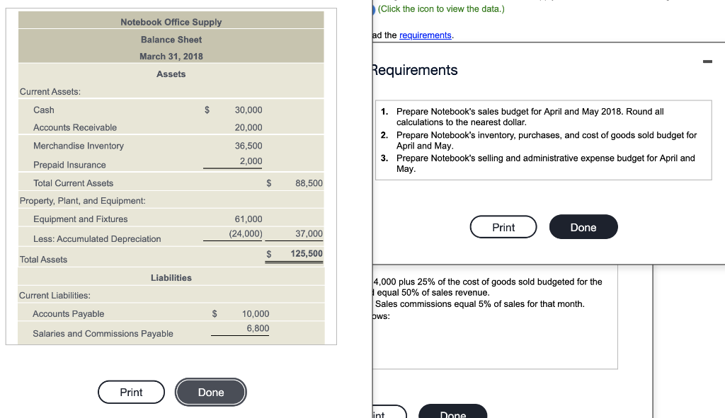 Solved Notebook Office Supply's March 31, 2018, balance