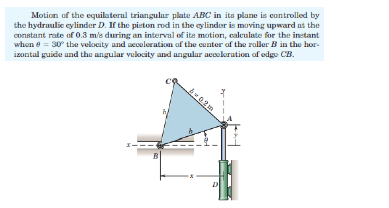 Solved Motion Of The Equilateral Triangular Plate Abc In Its