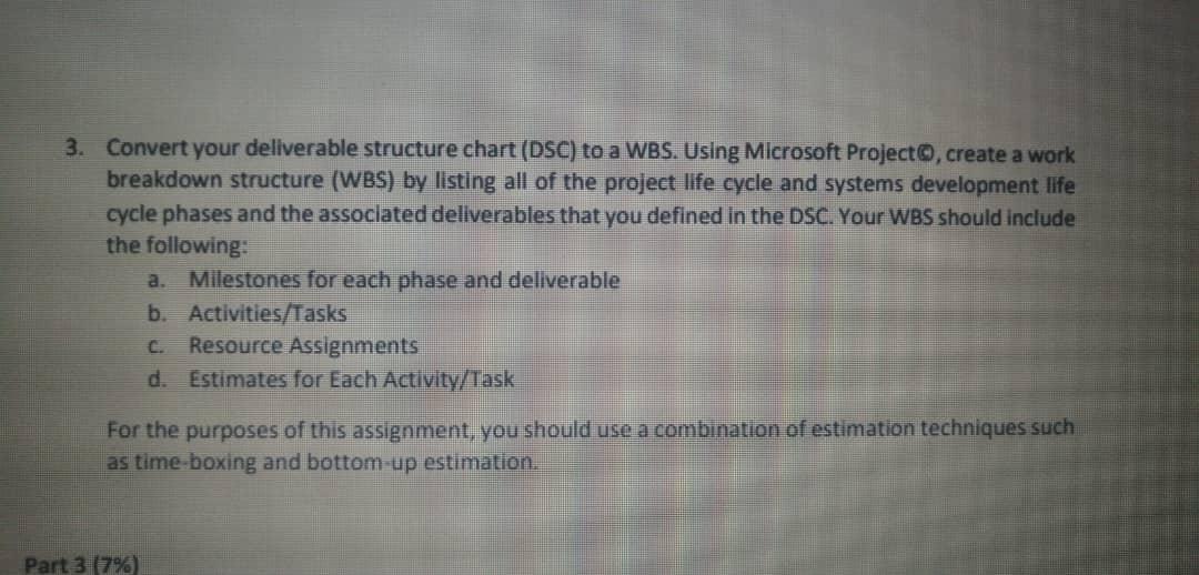 3. Convert your deliverable structure chart (DSC) to | Chegg.com
