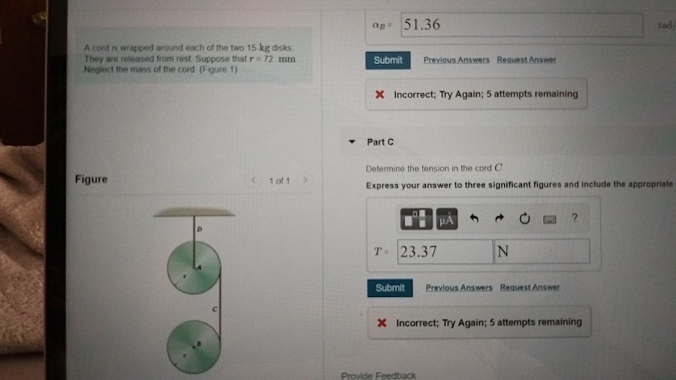 Solved Problem 17.115 Determine the angular acceleration of | Chegg.com