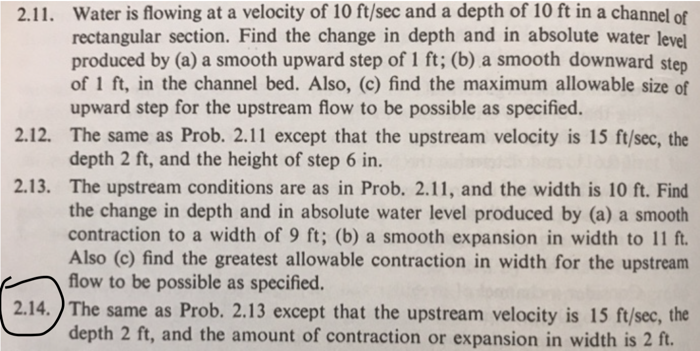Solved 2.11. Water is flowing at a velocity of 10 ft/sec and | Chegg.com