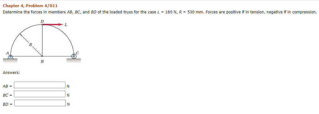 Solved Chapter 4, Problem 4/011 Determine The Forces In | Chegg.com