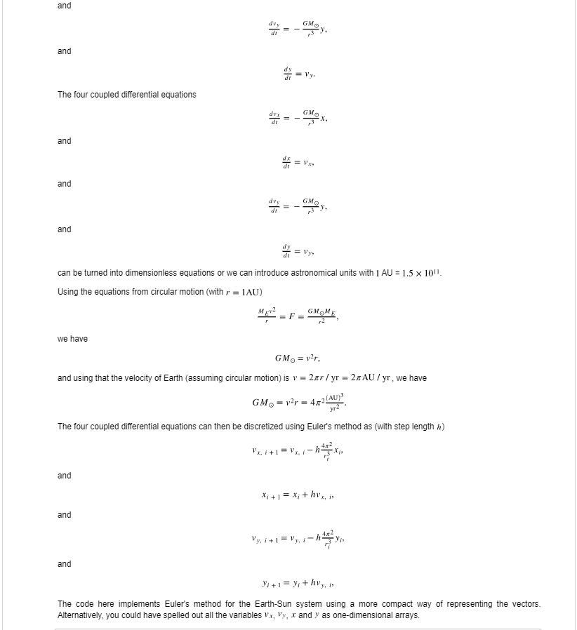 Exercise 1 The three-body problem (100pt) We will now | Chegg.com