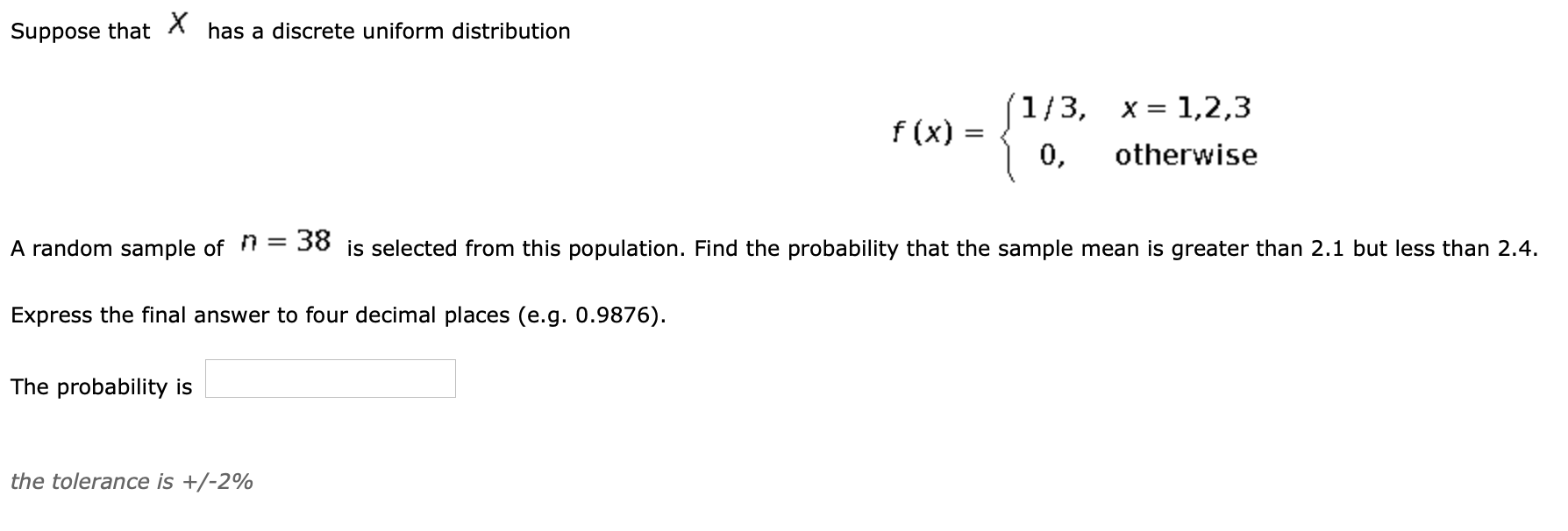 Solved Suppose that х has a discrete uniform distribution