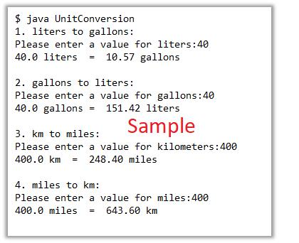 Solved This is a basic java program where you convert units | Chegg.com
