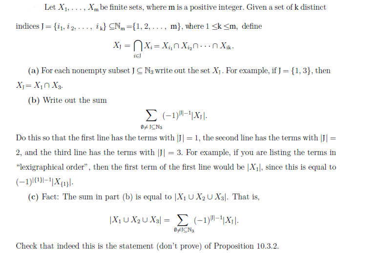 Solved Let X 1 X.be finite sets, where m is a positive | Chegg.com