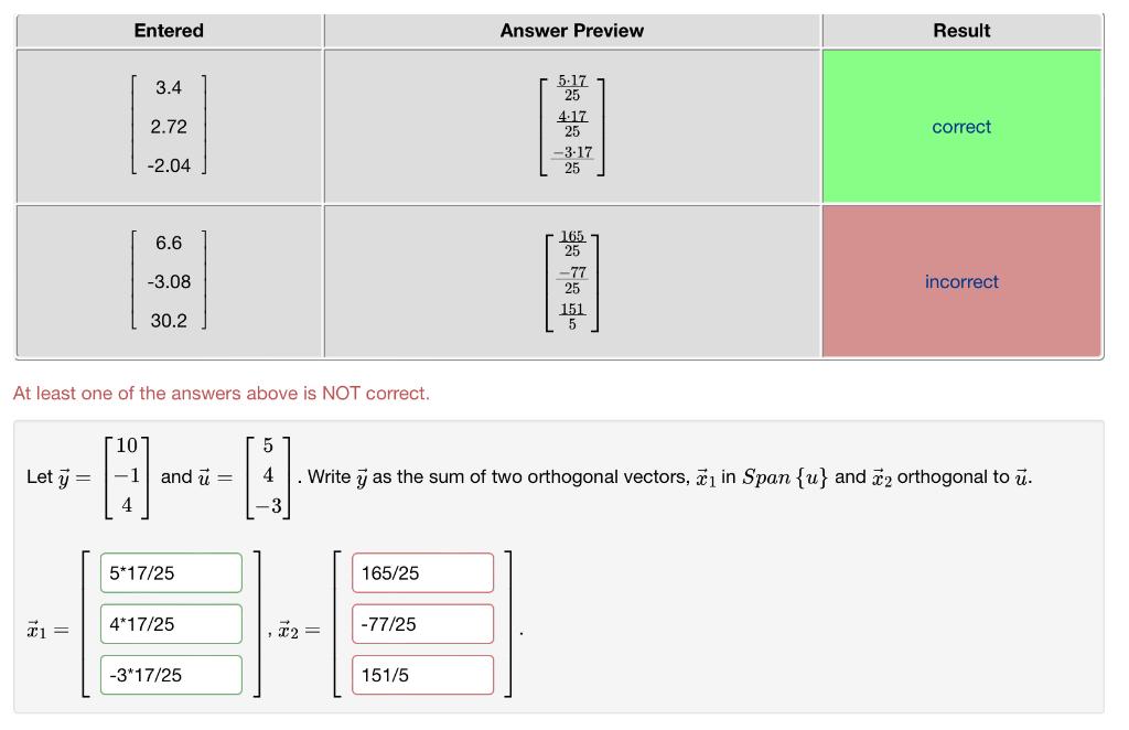 Solved Entered Answer Preview Result 3.4 5.17 25 2.72 4.17 | Chegg.com