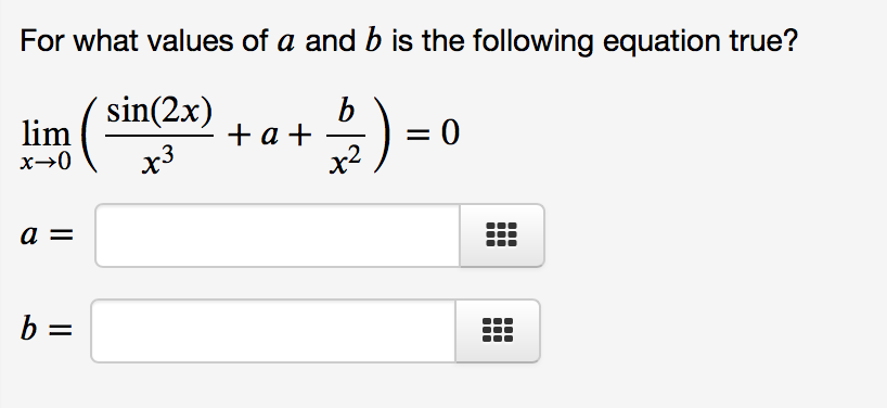 Solved For What Values Of A And B Is The Following Equation | Chegg.com