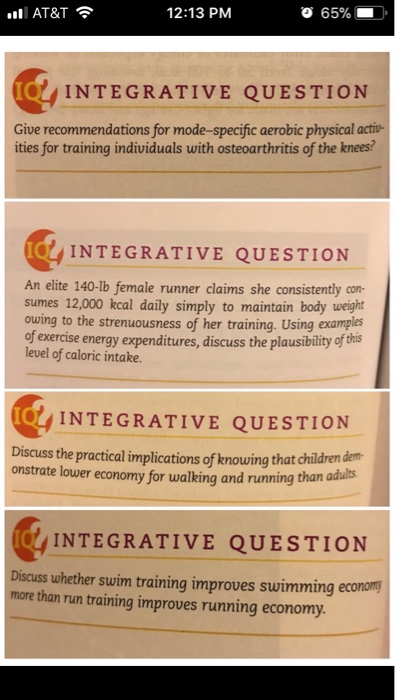 Solved AT&T 12:13 PM 65% INTEGRATIVE QUESTION Give | Chegg.com