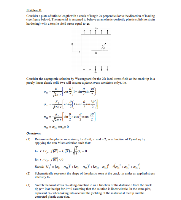 Problem B Consider a plate of infinite length with a | Chegg.com