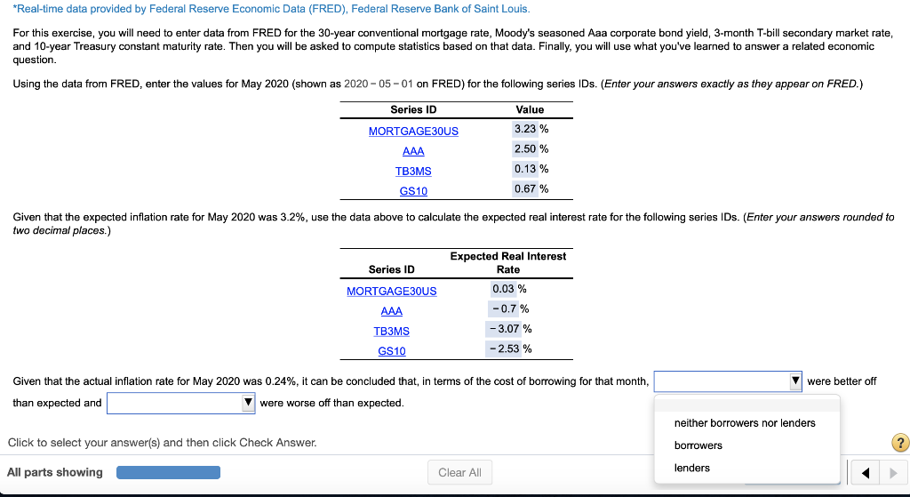 Solved *Real-time Data Provided By Federal Reserve Economic | Chegg.com