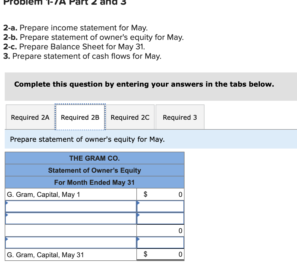 Solved Problem 1-7A Part 2 and 3 2-a. Prepare income | Chegg.com