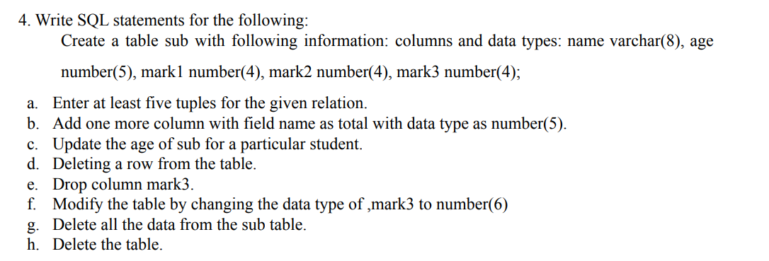 Solved Please write SQL queries for this question, not the | Chegg.com
