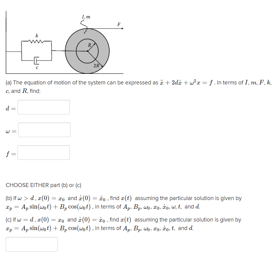 Solved 1 M F K R 2r A The Equation Of Motion Of The Sys Chegg Com