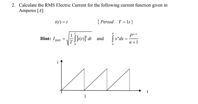 Current Rms Screenshots Solved Calculate the RMS Electric Current for the following | Chegg.com