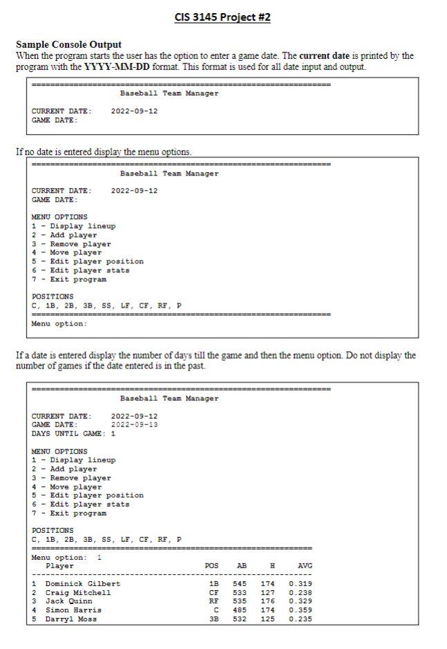 Create a Team Management Python program that | Chegg.com