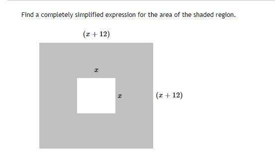 Solved Find a completely simplified expression for the area | Chegg.com