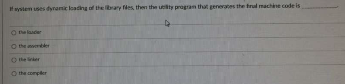 Solved The assembler generates the machine code from a | Chegg.com
