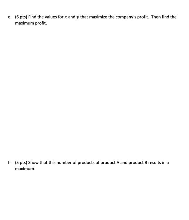 Solved A Company Sells Two Products, Where X Number Of Units | Chegg.com