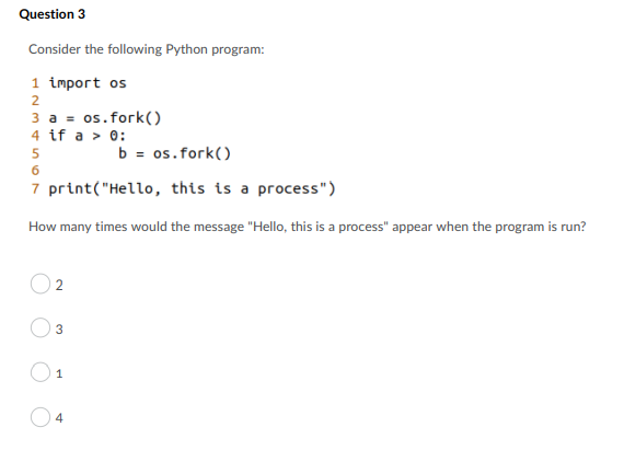 Solved Question 3 Consider the following Python program: How | Chegg.com