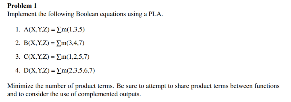 Solved Problem 1 Implement the following Boolean equations | Chegg.com
