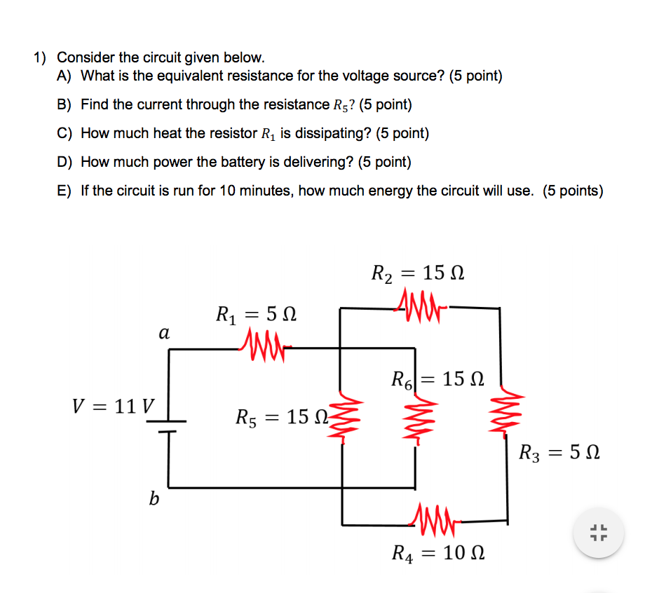 Solved 1) Consider The Circuit Given Below. A) What Is The | Chegg.com