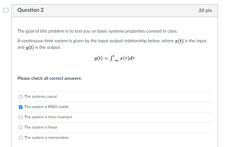 Solved Question 2 20 pts The goal of this problem is to test | Chegg.com