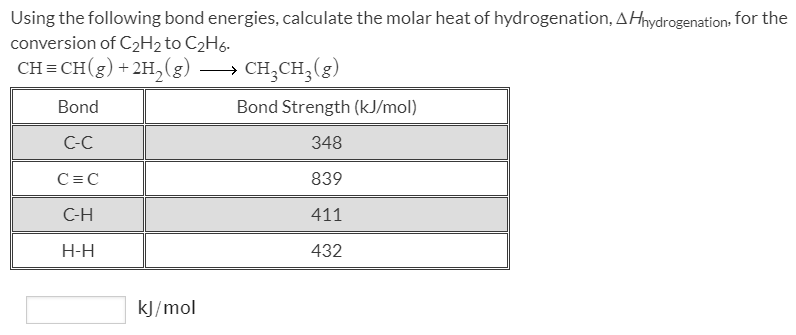 solved-using-the-following-bond-energies-calculate-the-chegg