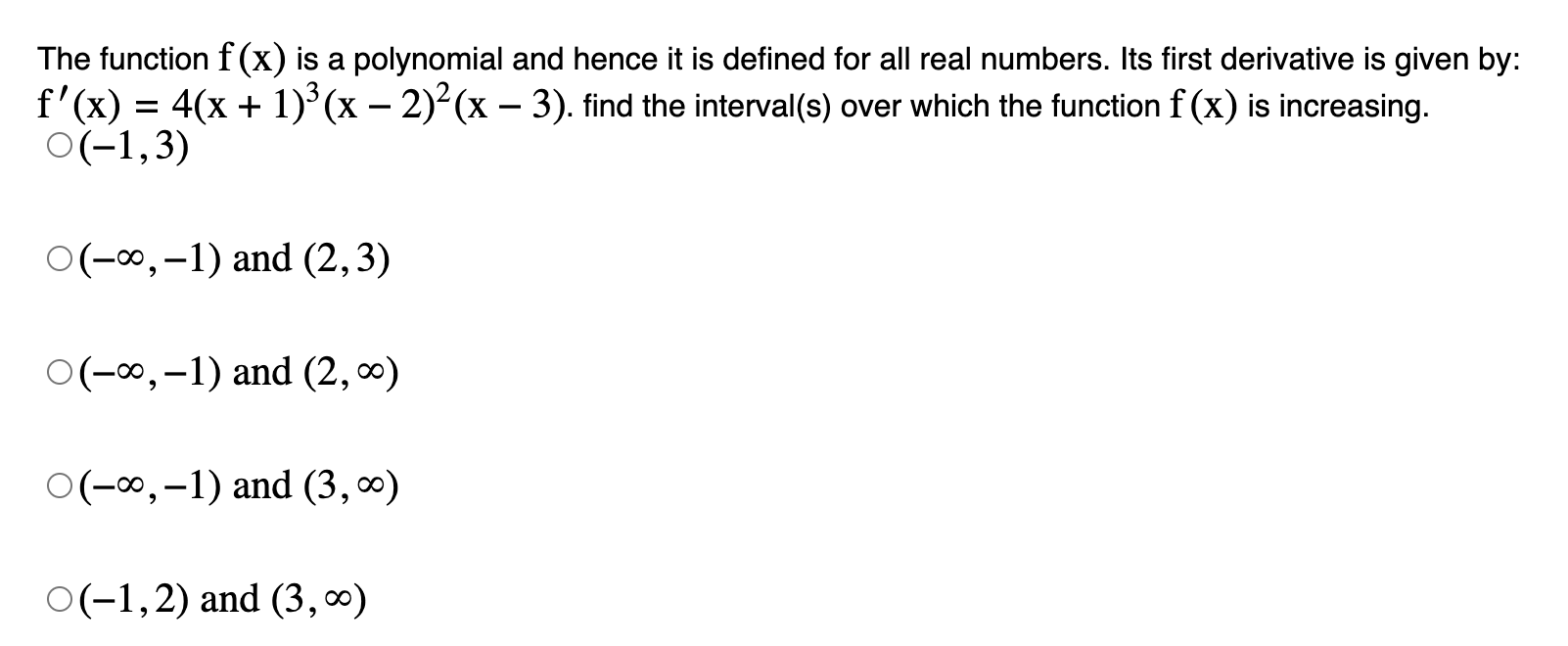 Solved The function f(x) is a polynomial and hence it is | Chegg.com