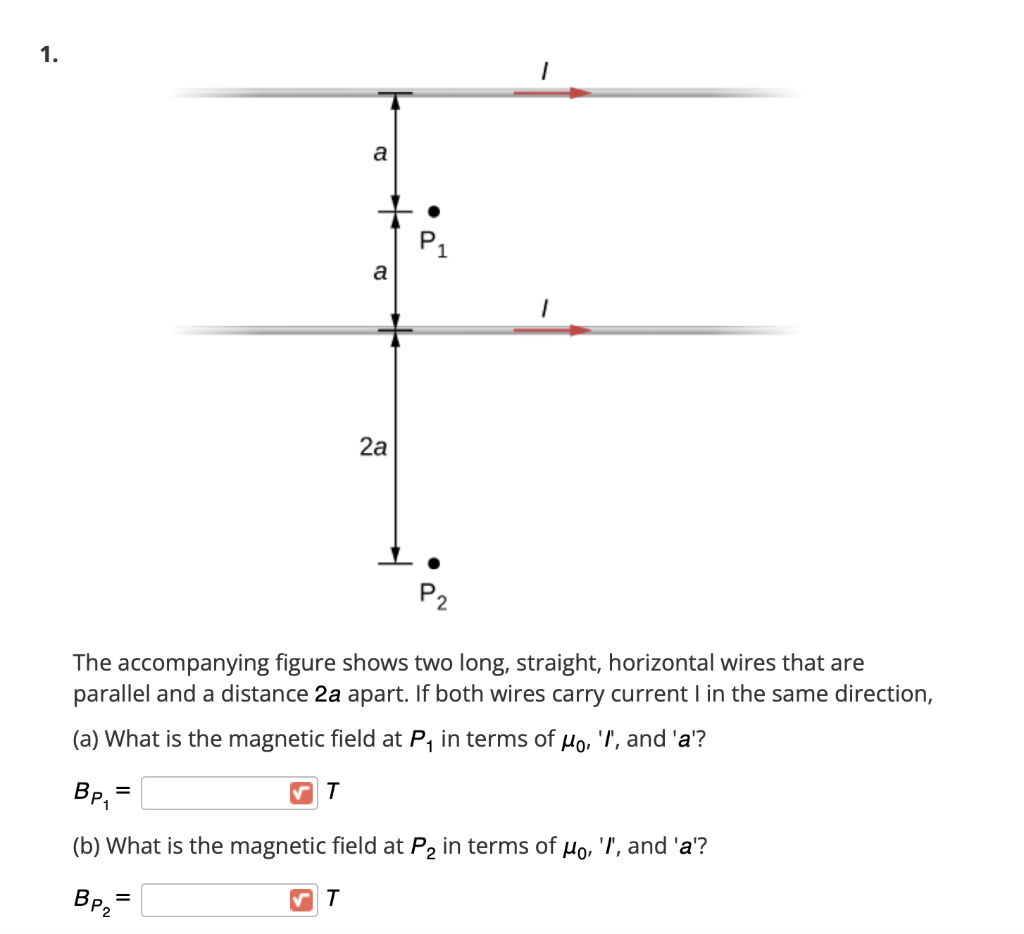 Solved 1. A 8-A current flows through the wire shown as gray | Chegg.com