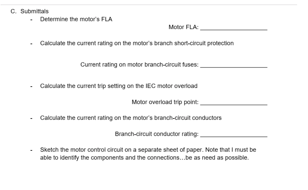Solved Motor Control Circuit A. Description Design a motor | Chegg.com