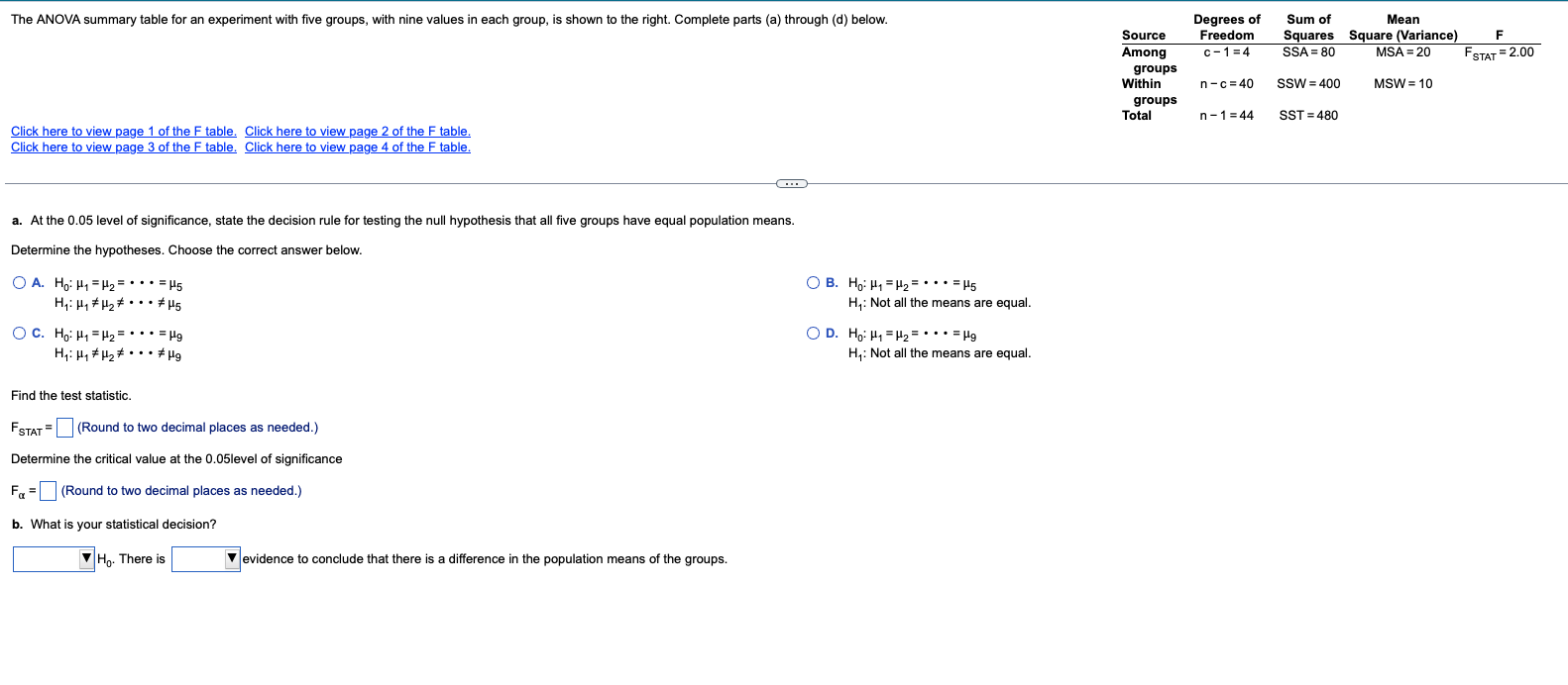Solved Click here to view page 1 of the F table. Click here | Chegg.com