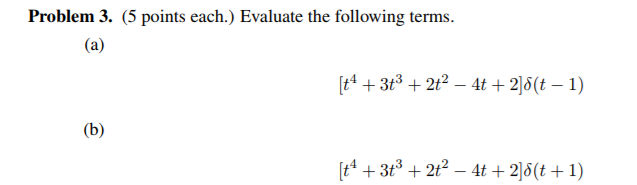 Solved Problem 3. (5 points each.) Evaluate the following | Chegg.com