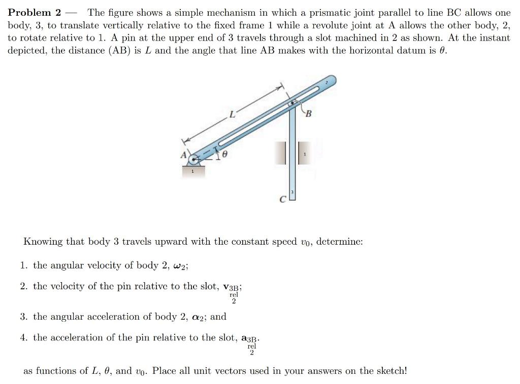 Solved Problem 2 The Figure Shows A Simple Mechanism In | Chegg.com