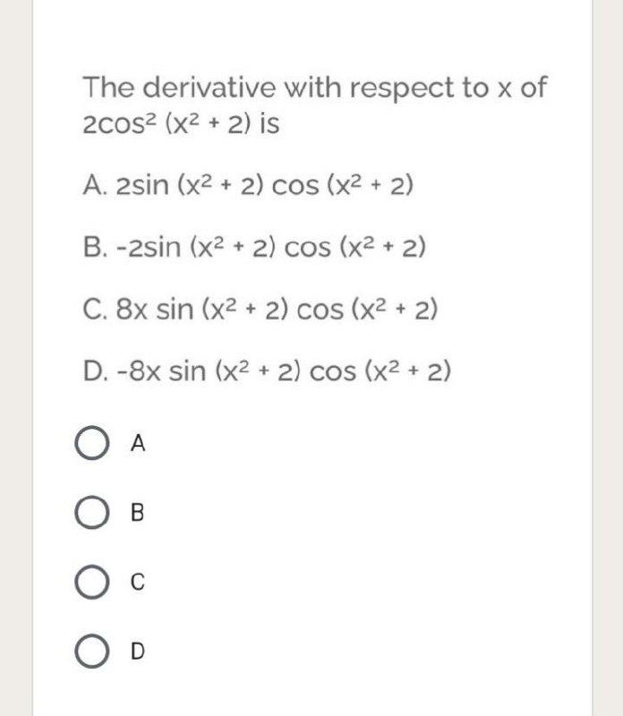 derivative of x 2 cos x