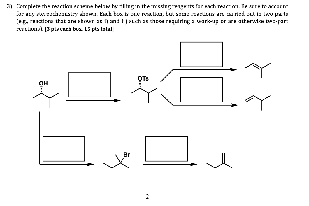 Solved Complete The Reaction Scheme Below By Filling In The | Chegg.com