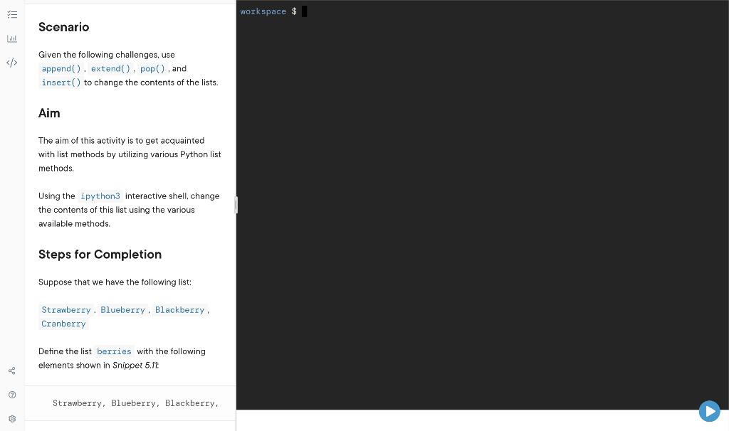 Solved workspace $ Scenario Given the following challenges, | Chegg.com