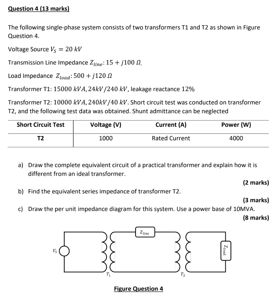 Solved The following single-phase system consists of two | Chegg.com