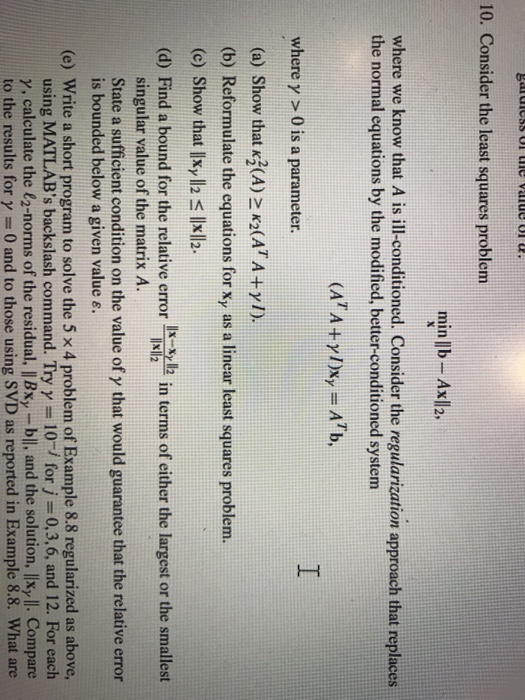 Solved Consider the least squares problem min/x ||b - | Chegg.com