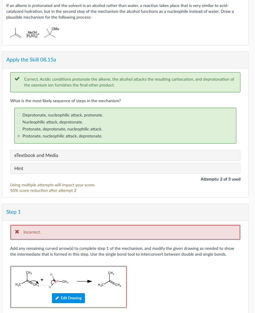 solved-if-an-alkene-is-protonated-and-the-solvent-is-an-chegg