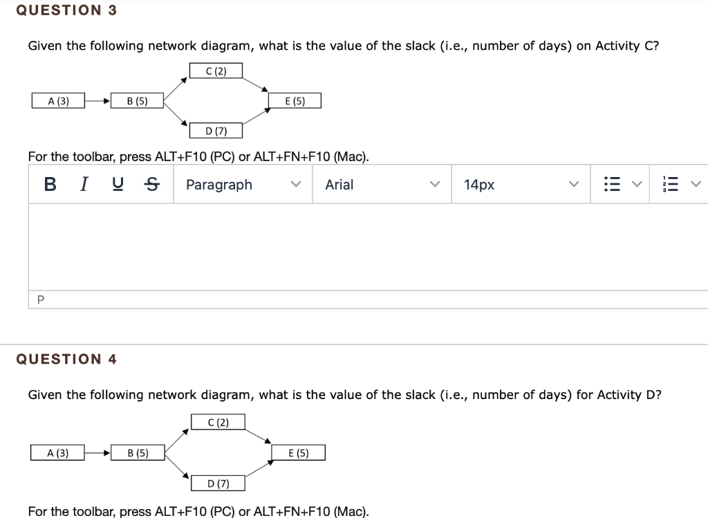 Solved QUESTION 1 Given The Following Network Diagram, What | Chegg.com