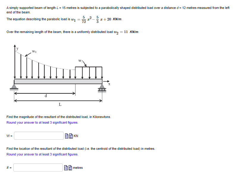 Solved A simply supported beam of length L=15 metres is | Chegg.com