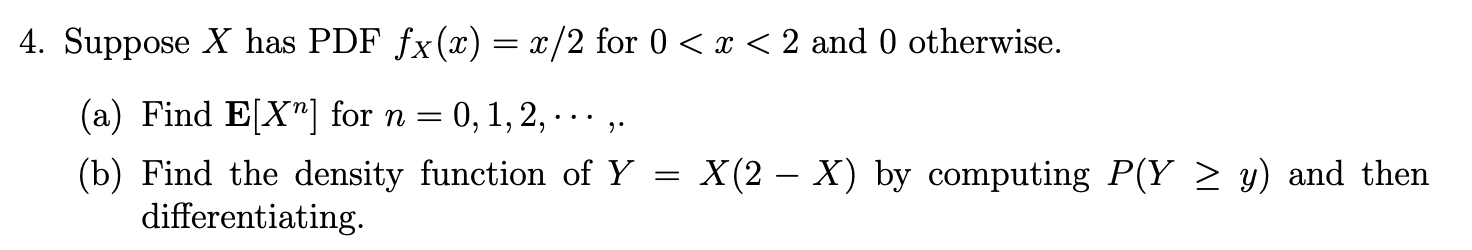 Solved How Could I Find 4(b) For This Question? It Would Be | Chegg.com