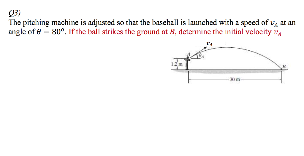 Solved 03) The pitching machine is adjusted so that the