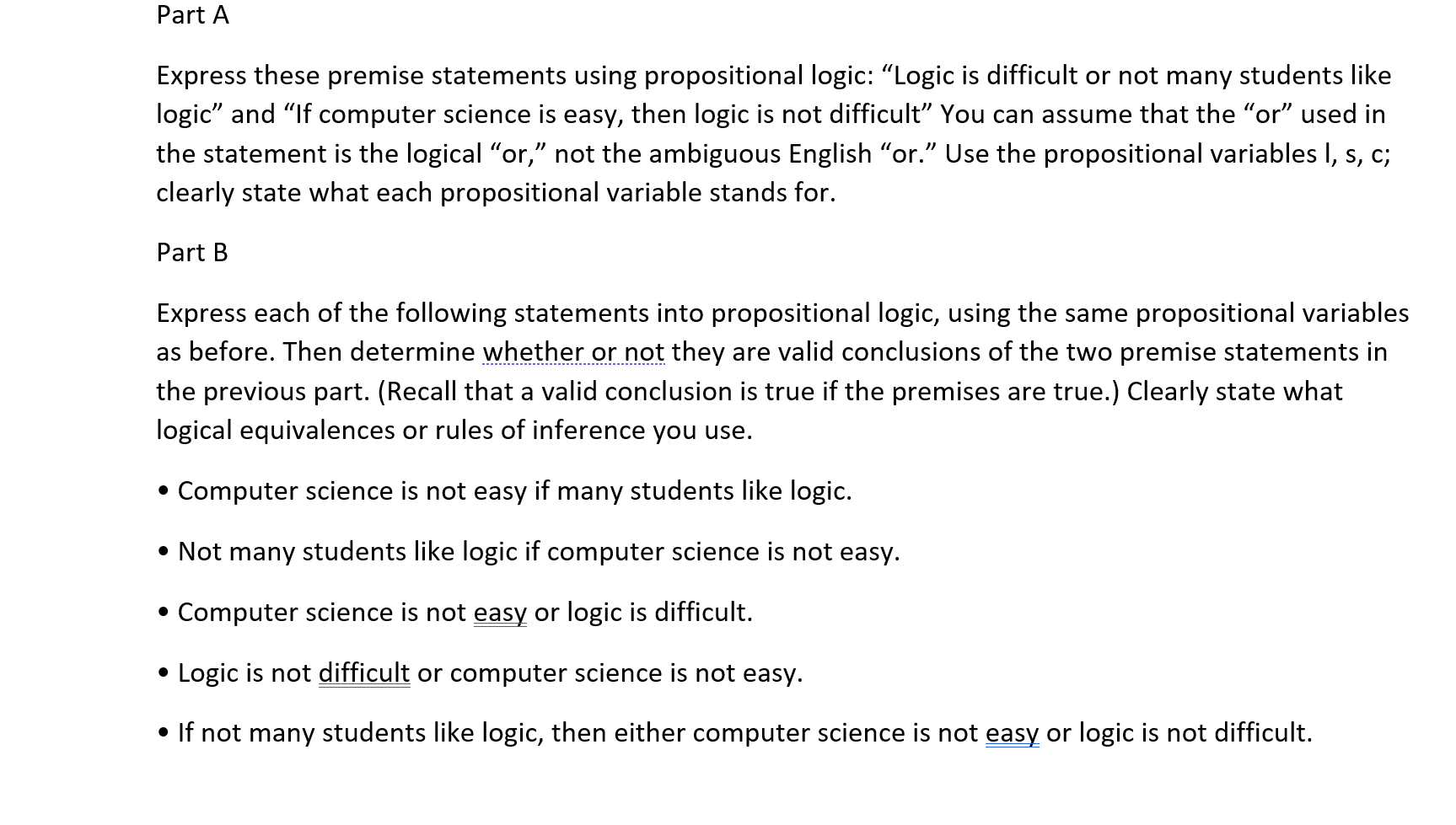 Solved Part A Express these premise statements using | Chegg.com