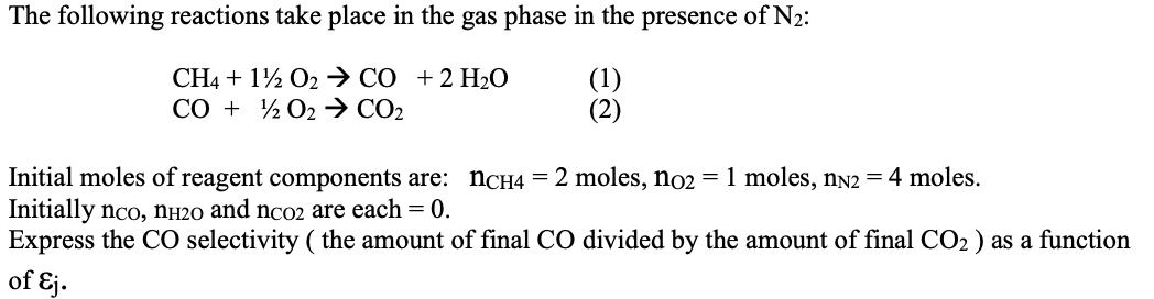 Solved The Following Reactions Take Place In The Gas Phase 